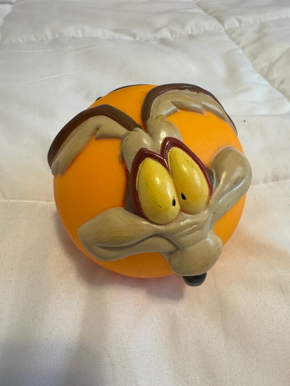 Vintage Wile E. Coyote Road Runner Orange Squeaky Ball